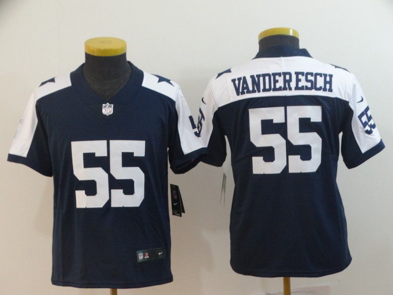 Youth Dallas Cowboys 55 Vander esch Blue Thanksgiving Nike Vapor Untouchable Limited Playe NFL Jerseys